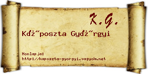 Káposzta Györgyi névjegykártya