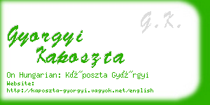 gyorgyi kaposzta business card